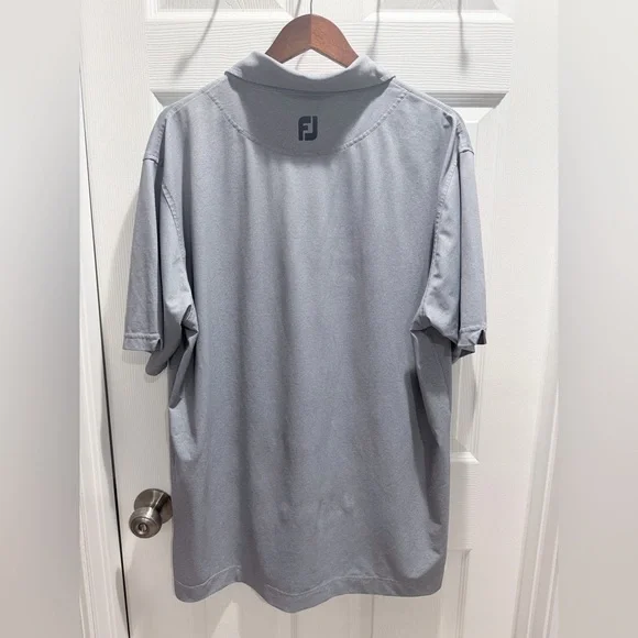 FootJoy Performance Golf Polo Men’s XL – Gray Stretch Shirt w/ Floral Collar - Picture 8 of 9